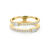Twin baguette pave ring