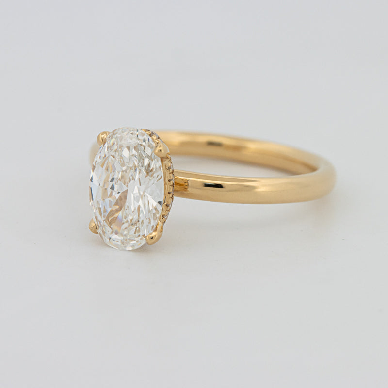 Under Halo Oval Cut Solitaire