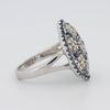 Blue Sapphire and Diamond Flower Ring - ZIZOV DIAMONDS
