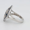 Blue Sapphire and Diamond Flower Ring - ZIZOV DIAMONDS