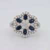 Blue Sapphire and Diamond Flower Ring - ZIZOV DIAMONDS