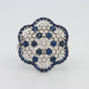 Blue Sapphire and Diamond Flower Ring - ZIZOV DIAMONDS