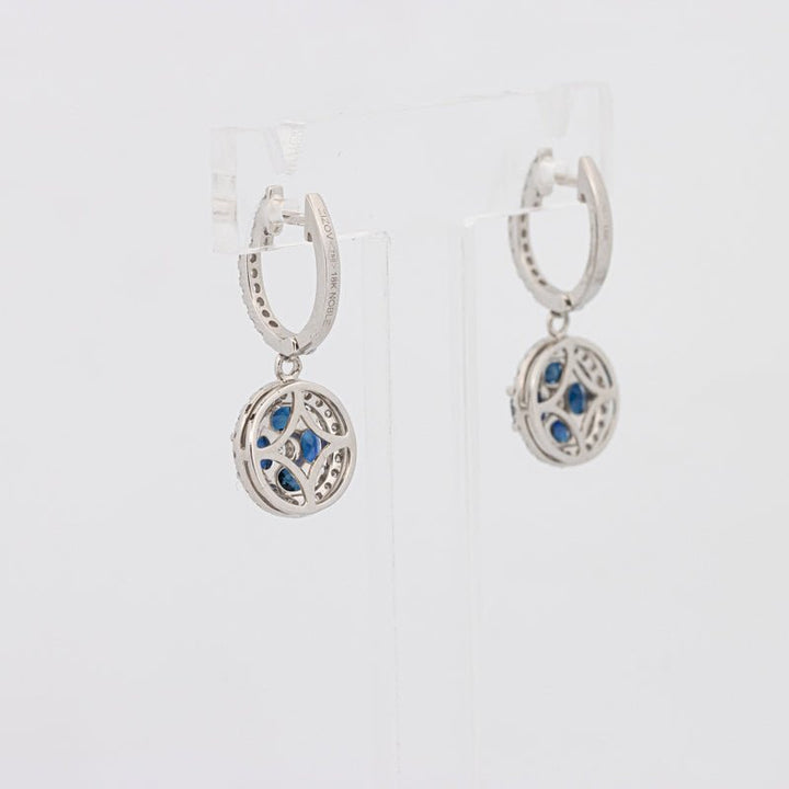 Blue Sapphire Dangling Earrings - ZIZOV DIAMONDS