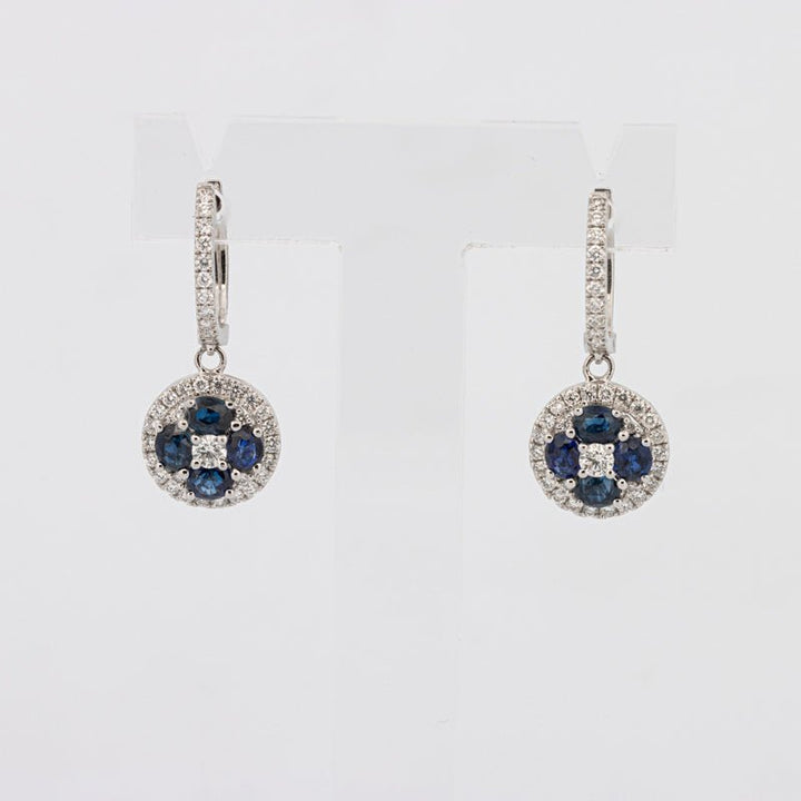 Blue Sapphire Dangling Earrings - ZIZOV DIAMONDS