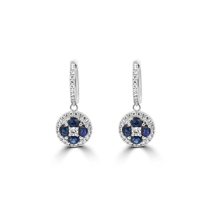 Blue Sapphire Dangling Earrings - ZIZOV DIAMONDS
