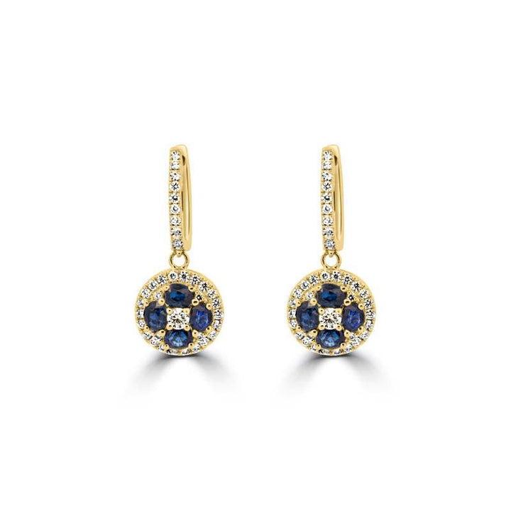 Blue Sapphire Dangling Earrings - ZIZOV DIAMONDS