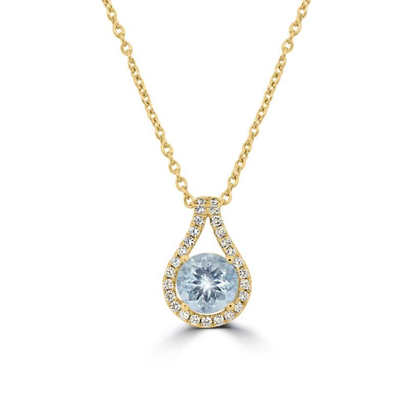 Dangling Aquamarine Drop Pendant - ZIZOV DIAMONDS