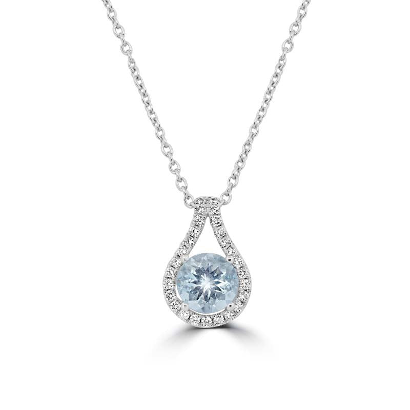 Dangling Aquamarine Drop Pendant - ZIZOV DIAMONDS