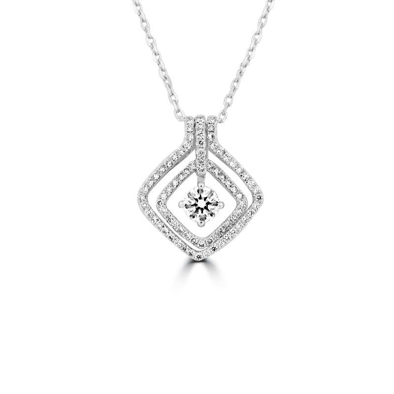 Dangling Round Solitaire Pendant - ZIZOV DIAMONDS