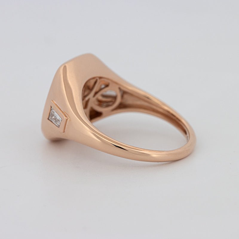 Diamond Initial "G" Signet Ring - ZIZOV DIAMONDS