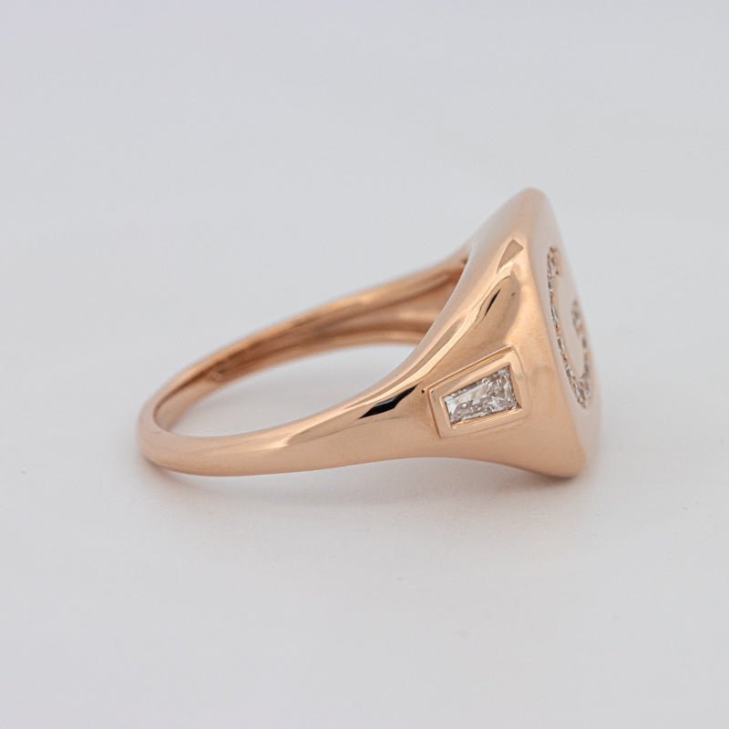 Diamond Initial "G" Signet Ring - ZIZOV DIAMONDS