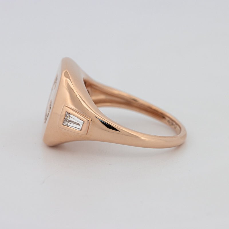 Diamond Initial "G" Signet Ring - ZIZOV DIAMONDS