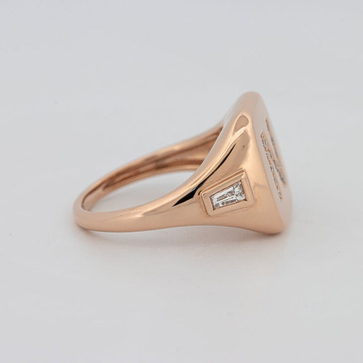 Diamond Initial "N" Signet Ring - ZIZOV DIAMONDS