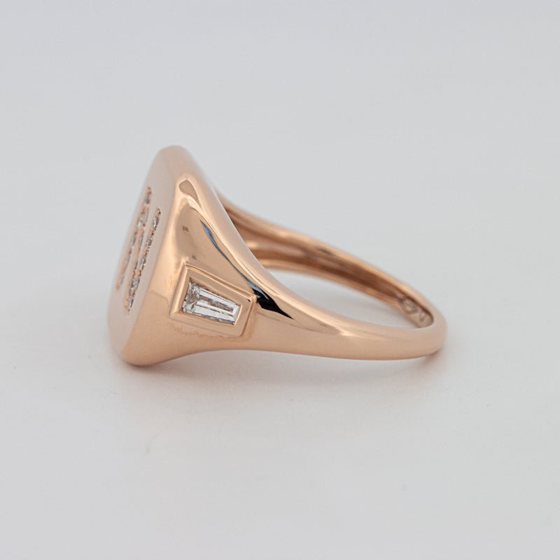 Diamond Initial "N" Signet Ring - ZIZOV DIAMONDS
