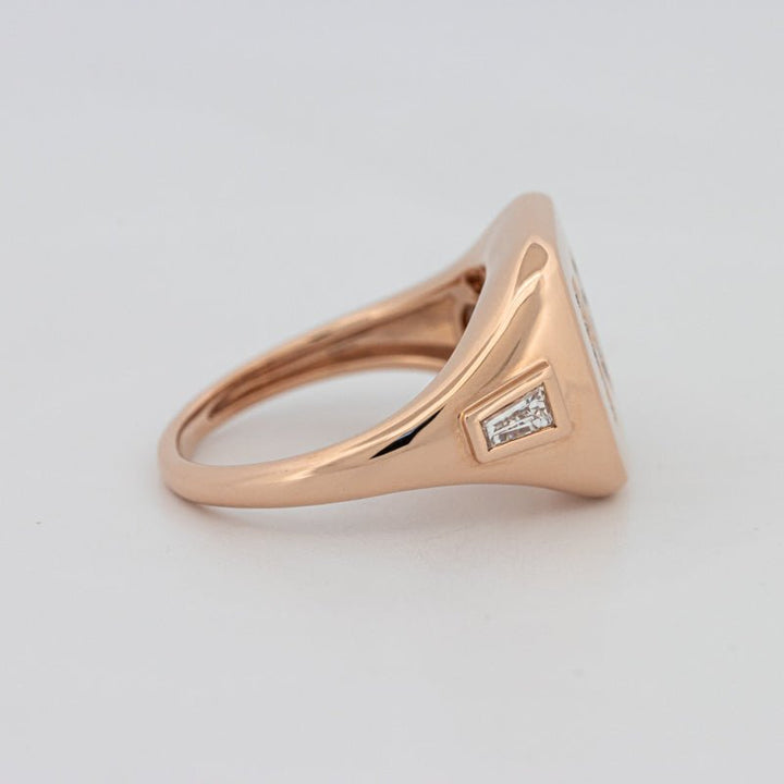 Diamond Initial "N" Signet Ring - ZIZOV DIAMONDS