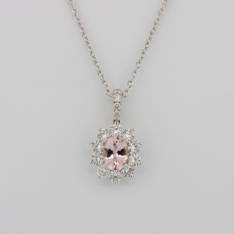 Flower Morganite Diamond Pendant - ZIZOV DIAMONDS