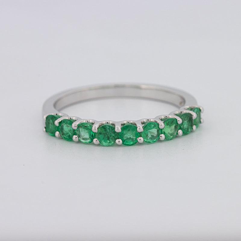 Green Emerald Half Eternity Band - ZIZOV DIAMONDS