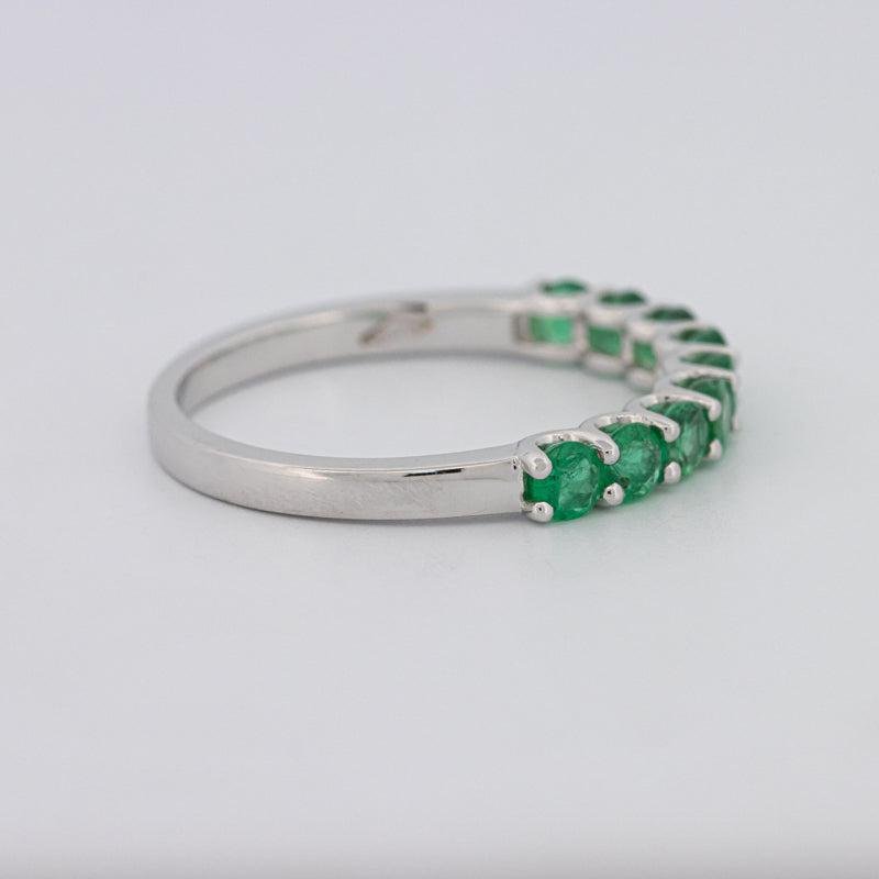 Green Emerald Half Eternity Band - ZIZOV DIAMONDS