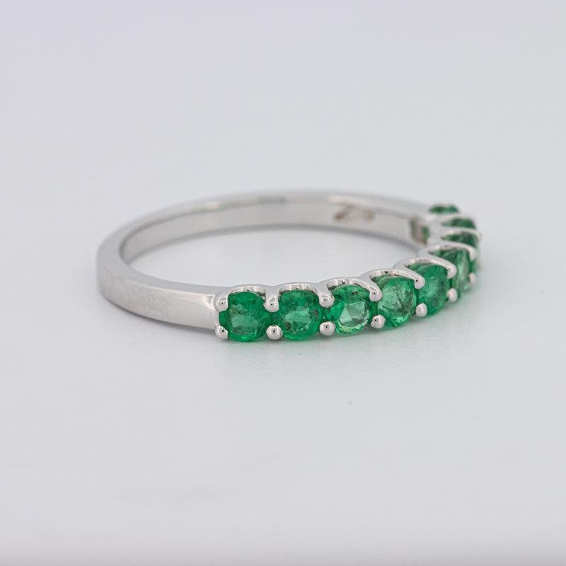 Green Emerald Half Eternity Band - ZIZOV DIAMONDS
