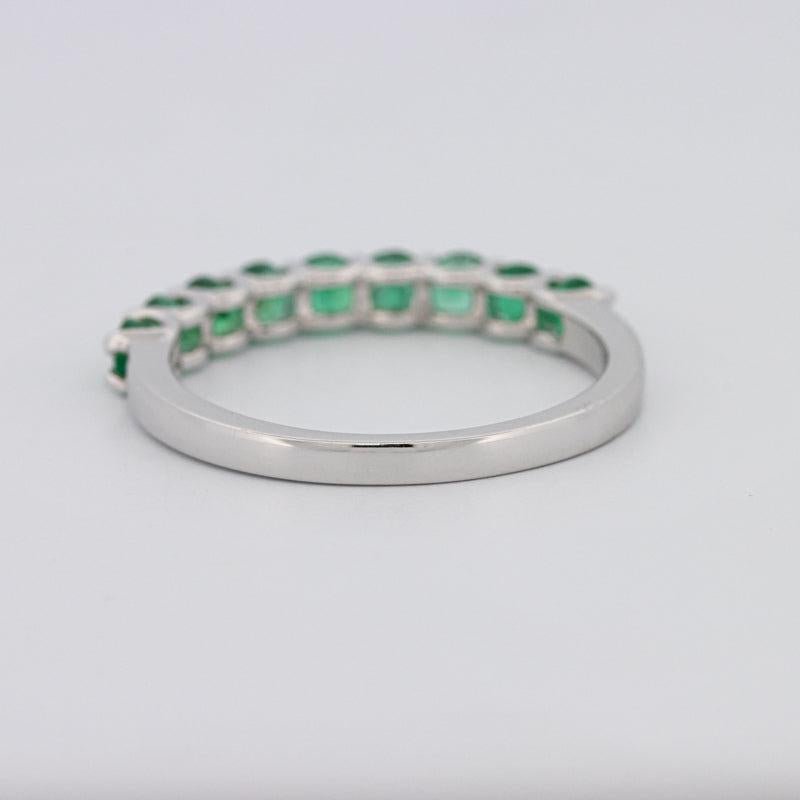 Green Emerald Half Eternity Band - ZIZOV DIAMONDS