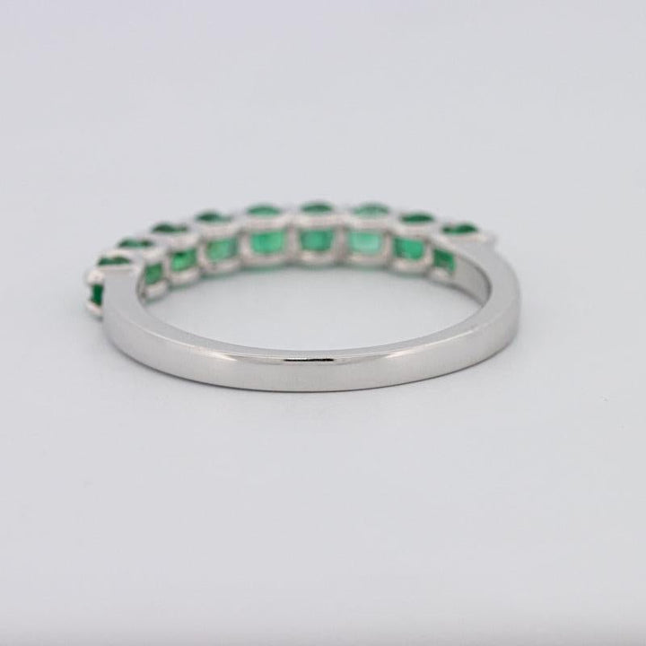 Green Emerald Half Eternity Band - ZIZOV DIAMONDS
