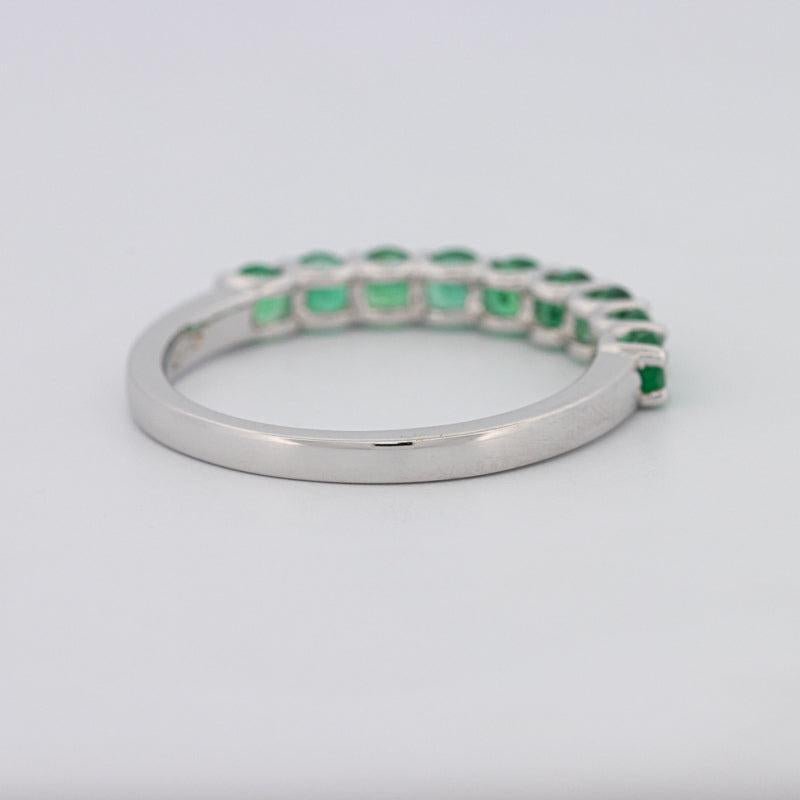 Green Emerald Half Eternity Band - ZIZOV DIAMONDS
