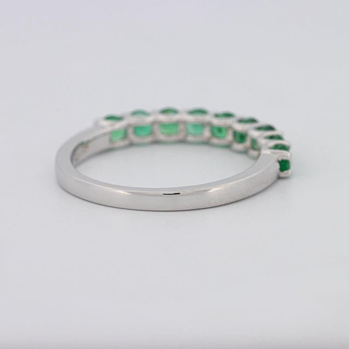 Green Emerald Half Eternity Band - ZIZOV DIAMONDS