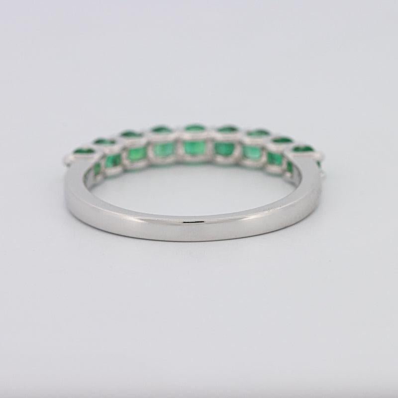 Green Emerald Half Eternity Band - ZIZOV DIAMONDS