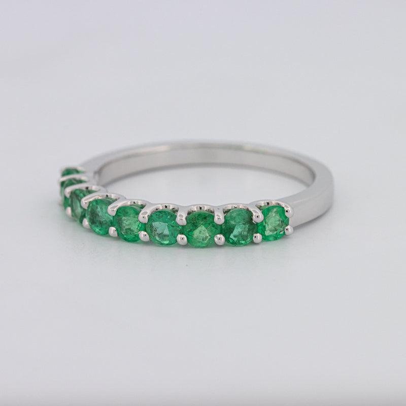 Green Emerald Half Eternity Band - ZIZOV DIAMONDS