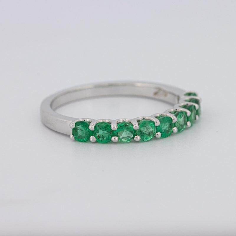Green Emerald Half Eternity Band - ZIZOV DIAMONDS