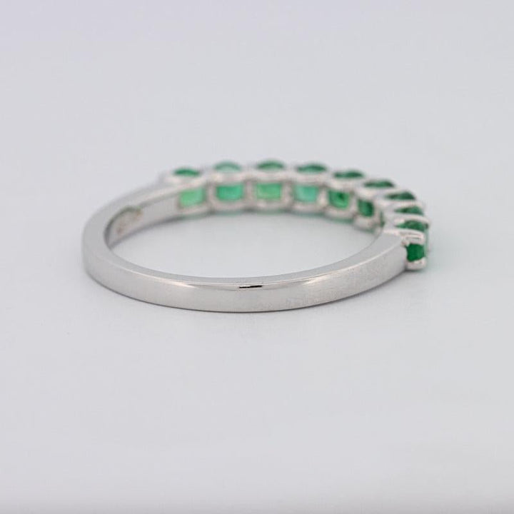 Green Emerald Half Eternity Band - ZIZOV DIAMONDS