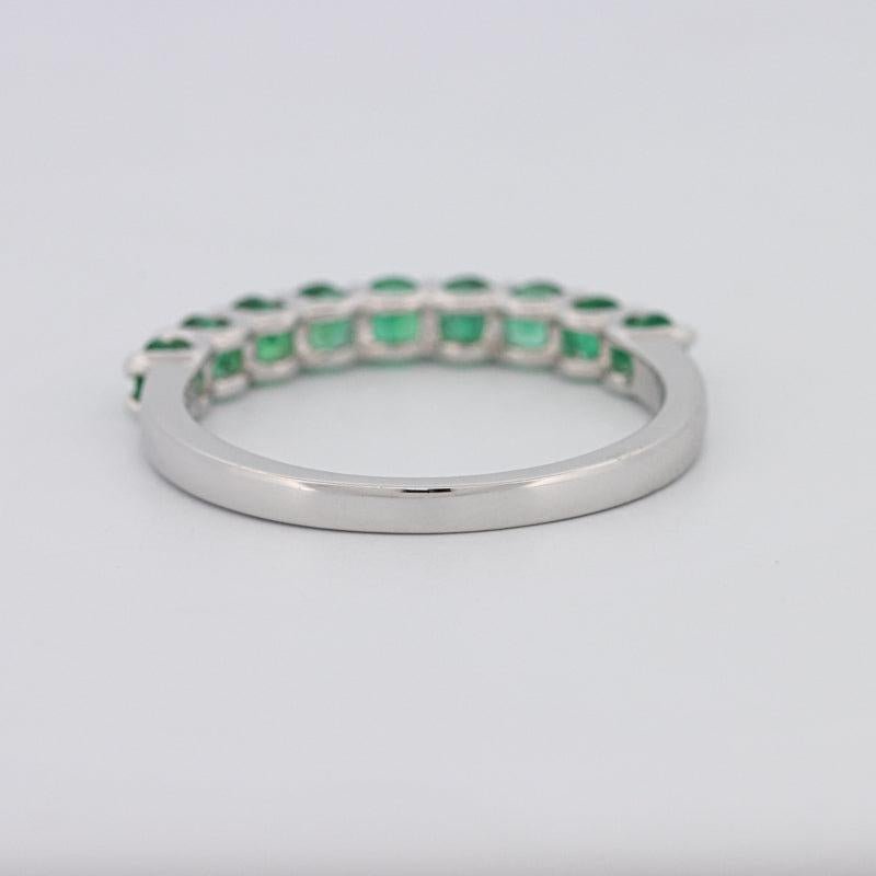 Green Emerald Half Eternity Band - ZIZOV DIAMONDS