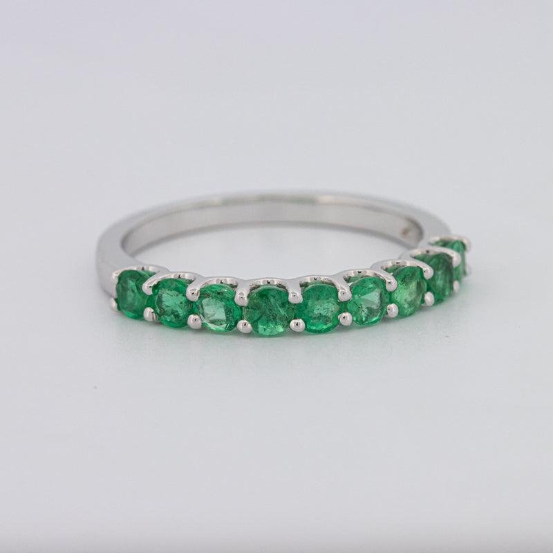 Green Emerald Half Eternity Band - ZIZOV DIAMONDS