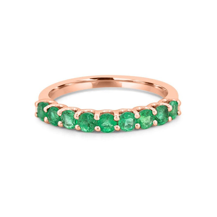 Green Emerald Half Eternity Band - ZIZOV DIAMONDS