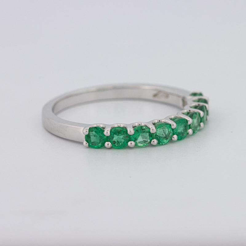 Green Emerald Half Eternity Band - ZIZOV DIAMONDS