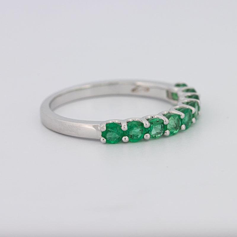 Green Emerald Half Eternity Band - ZIZOV DIAMONDS