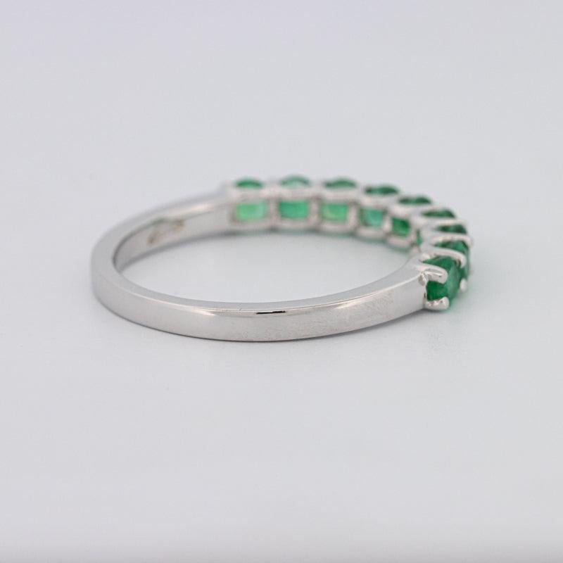 Green Emerald Half Eternity Band - ZIZOV DIAMONDS