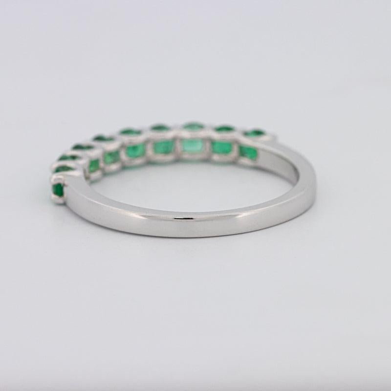 Green Emerald Half Eternity Band - ZIZOV DIAMONDS