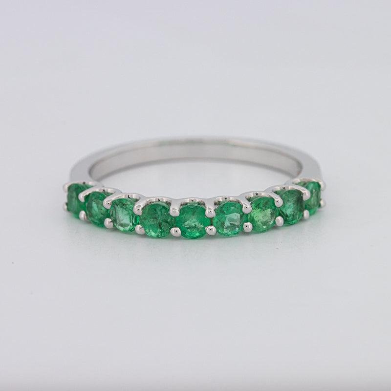 Green Emerald Half Eternity Band - ZIZOV DIAMONDS
