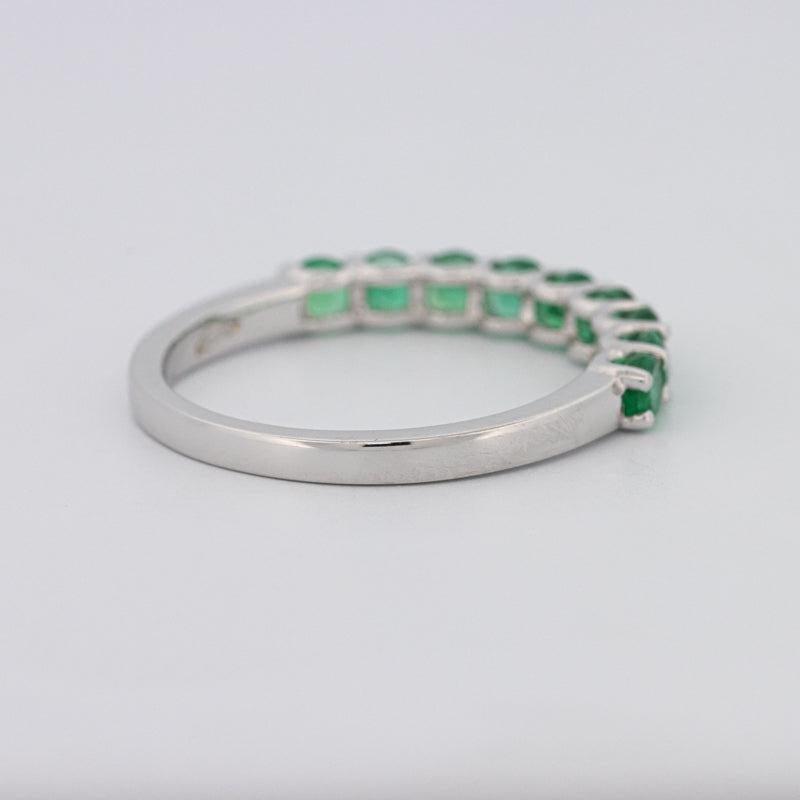 Green Emerald Half Eternity Band - ZIZOV DIAMONDS