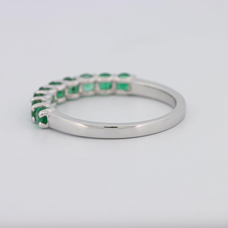 Green Emerald Half Eternity Band - ZIZOV DIAMONDS