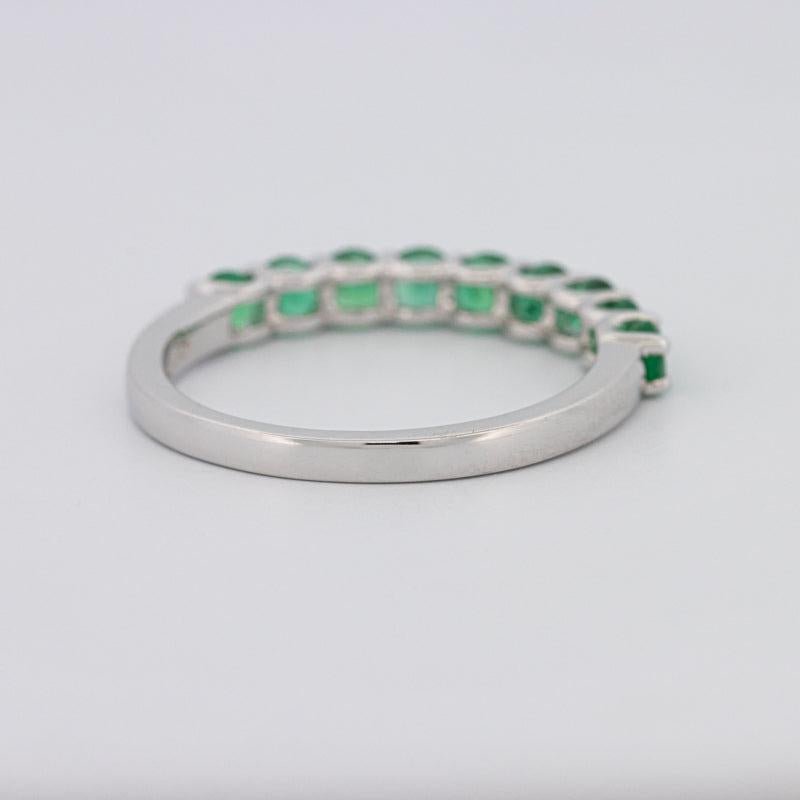 Green Emerald Half Eternity Band - ZIZOV DIAMONDS