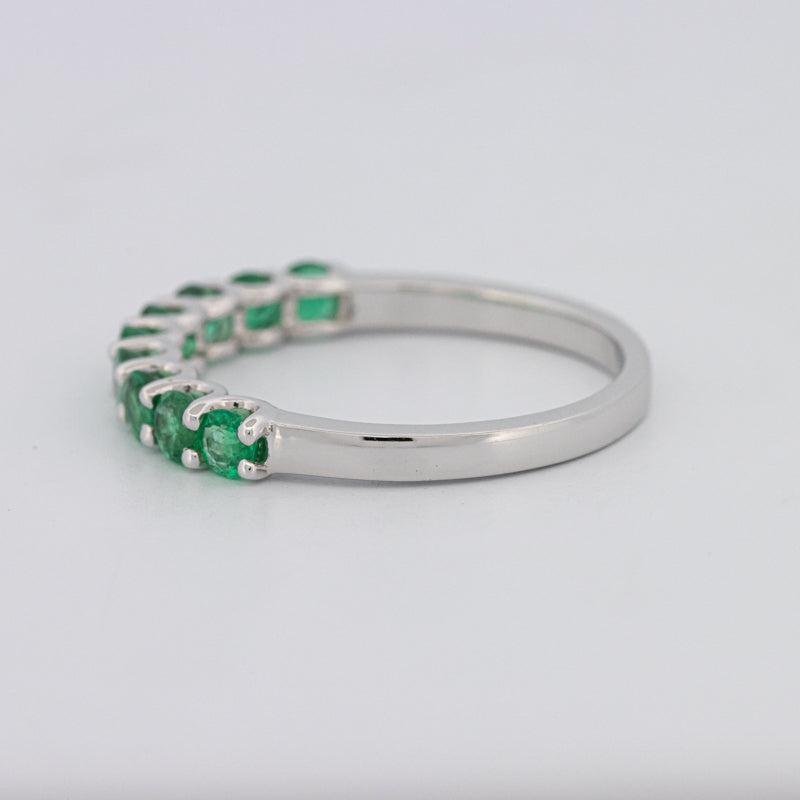 Green Emerald Half Eternity Band - ZIZOV DIAMONDS
