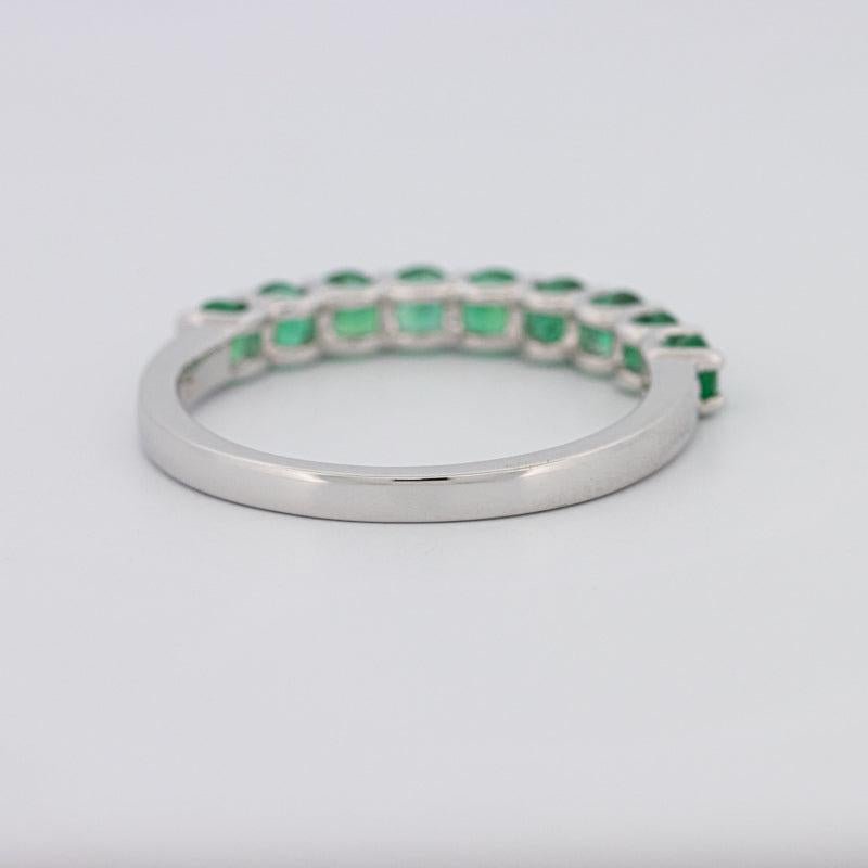 Green Emerald Half Eternity Band - ZIZOV DIAMONDS