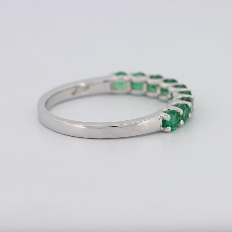 Green Emerald Half Eternity Band - ZIZOV DIAMONDS