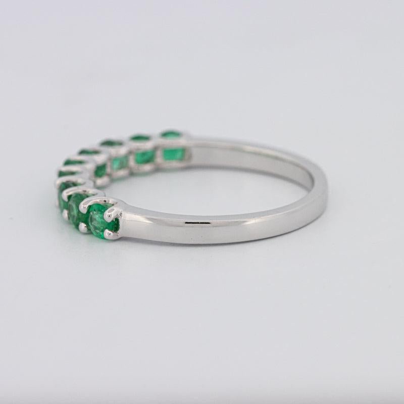 Green Emerald Half Eternity Band - ZIZOV DIAMONDS