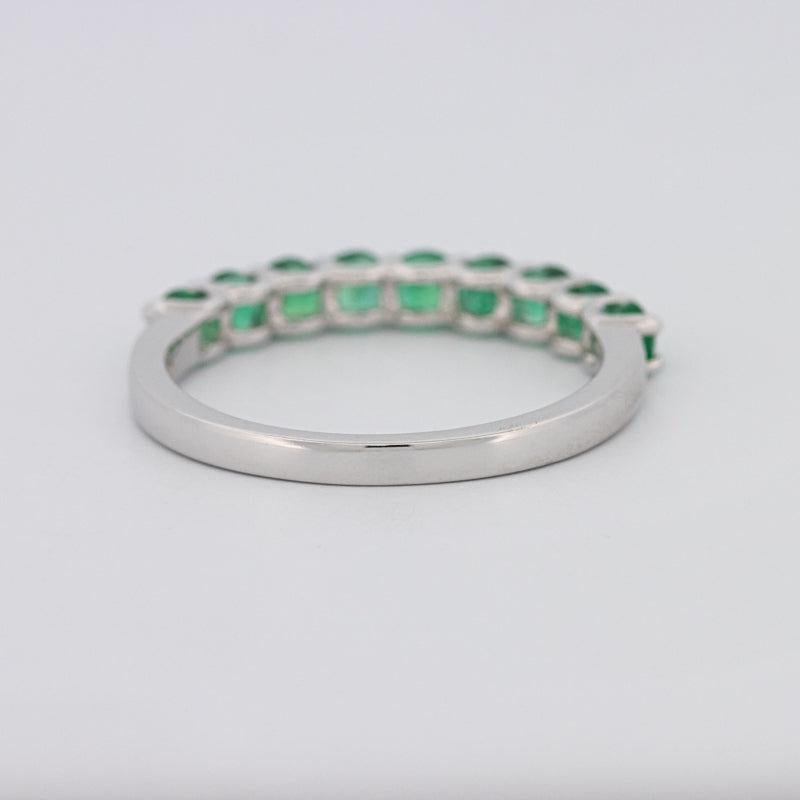 Green Emerald Half Eternity Band - ZIZOV DIAMONDS