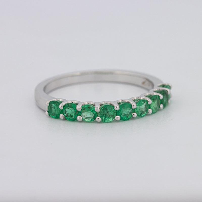 Green Emerald Half Eternity Band - ZIZOV DIAMONDS