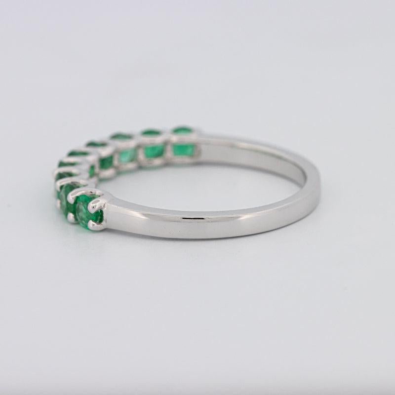 Green Emerald Half Eternity Band - ZIZOV DIAMONDS