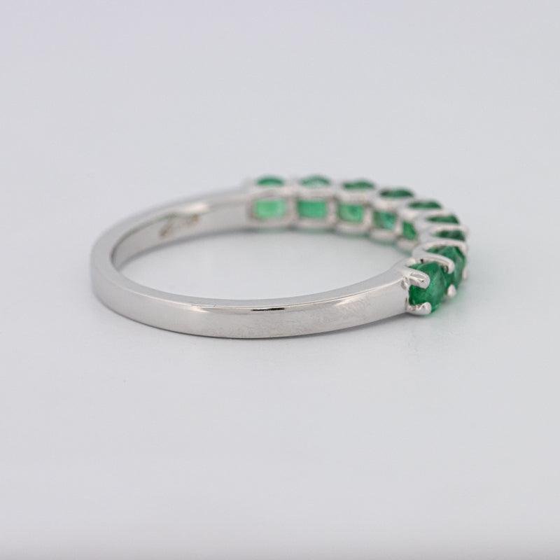 Green Emerald Half Eternity Band - ZIZOV DIAMONDS